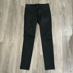 Theory black leather pants size 6